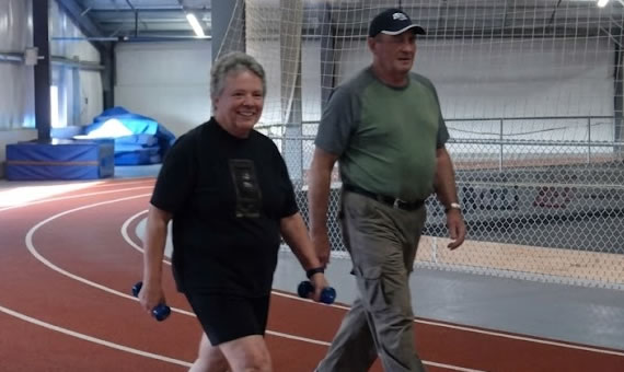 Two people walking